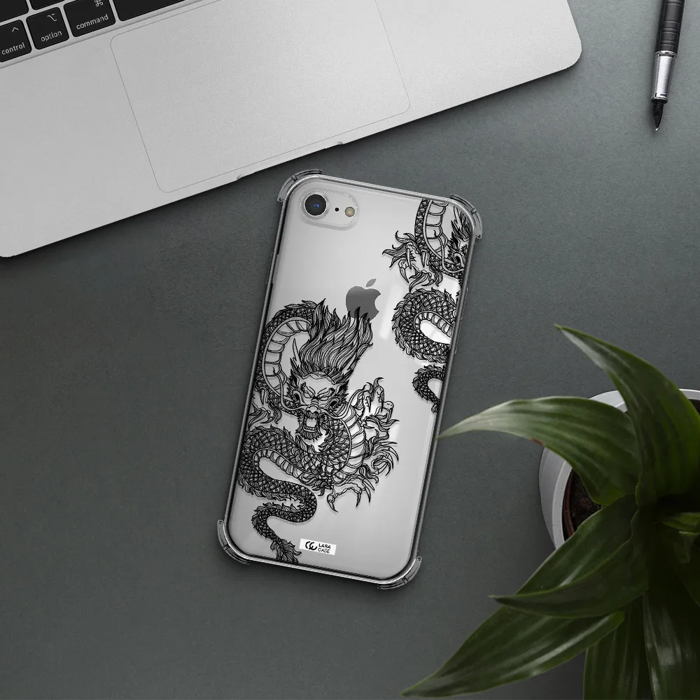 Dragon Line Art Apple iPhone 7 Clear PC Case