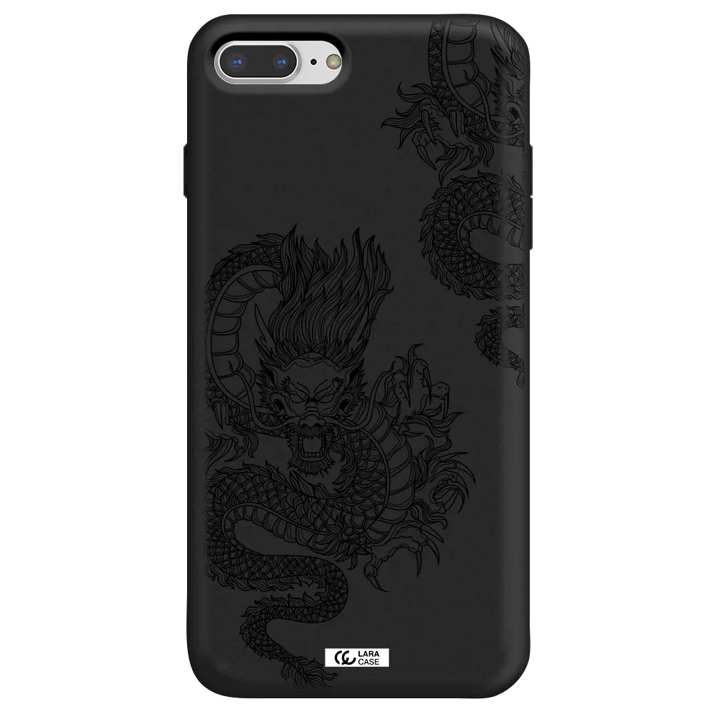 Dragon Line Art Apple iPhone 7 plus Silicone black Case