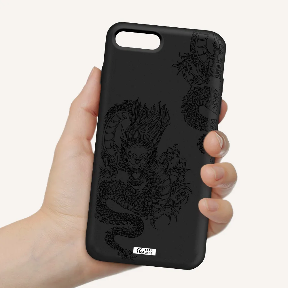 Dragon Line Art Apple iPhone 7 plus Silicone black Case