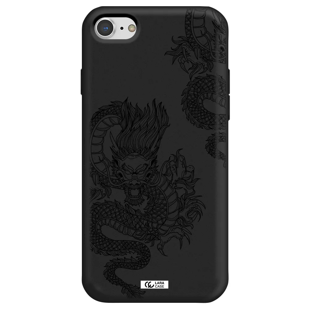 Dragon Line Art Apple iPhone 7 Silicone black Case