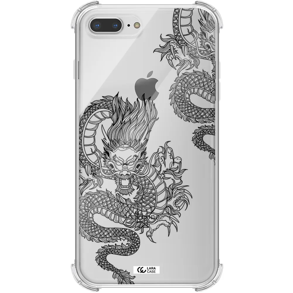 Dragon Line Art Apple iPhone 8 plus Clear PC Case