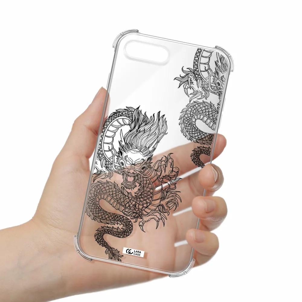 Dragon Line Art Apple iPhone 8 plus Clear PC Case