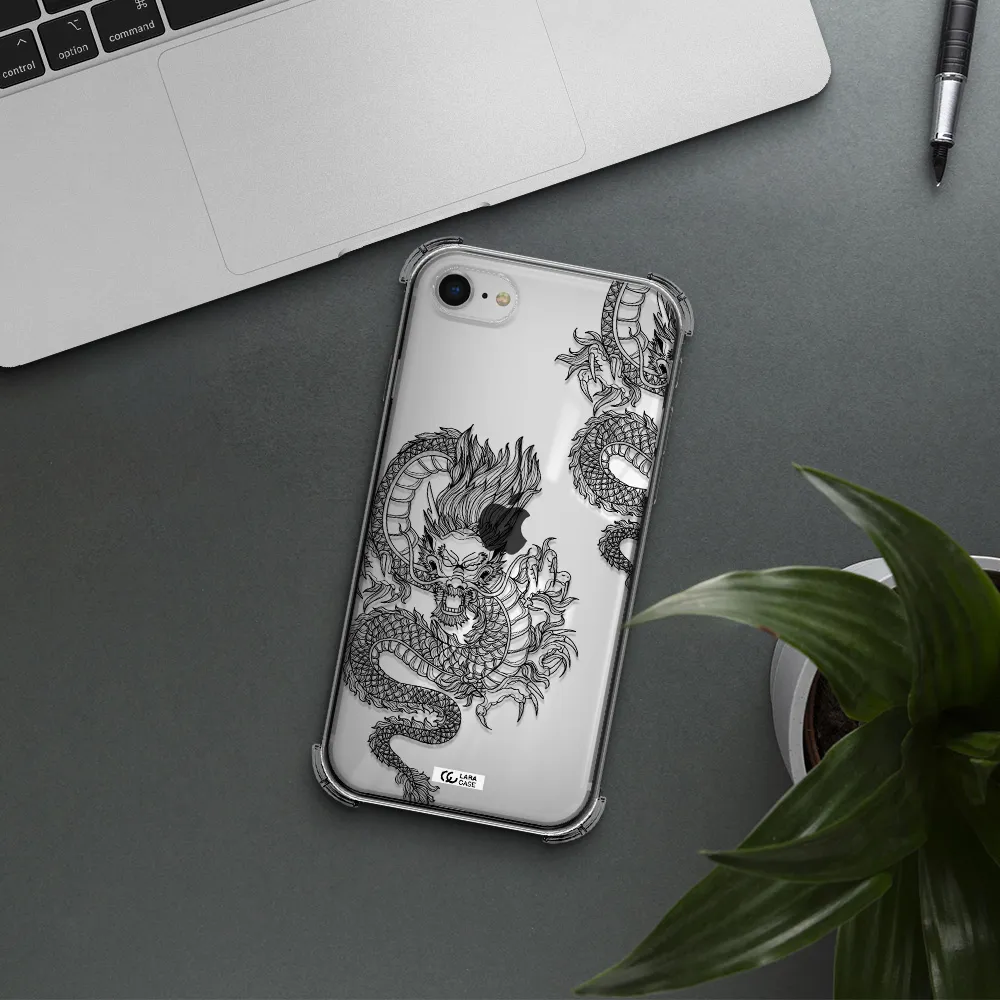 Dragon Line Art Apple iPhone se 2020 Clear PC Case
