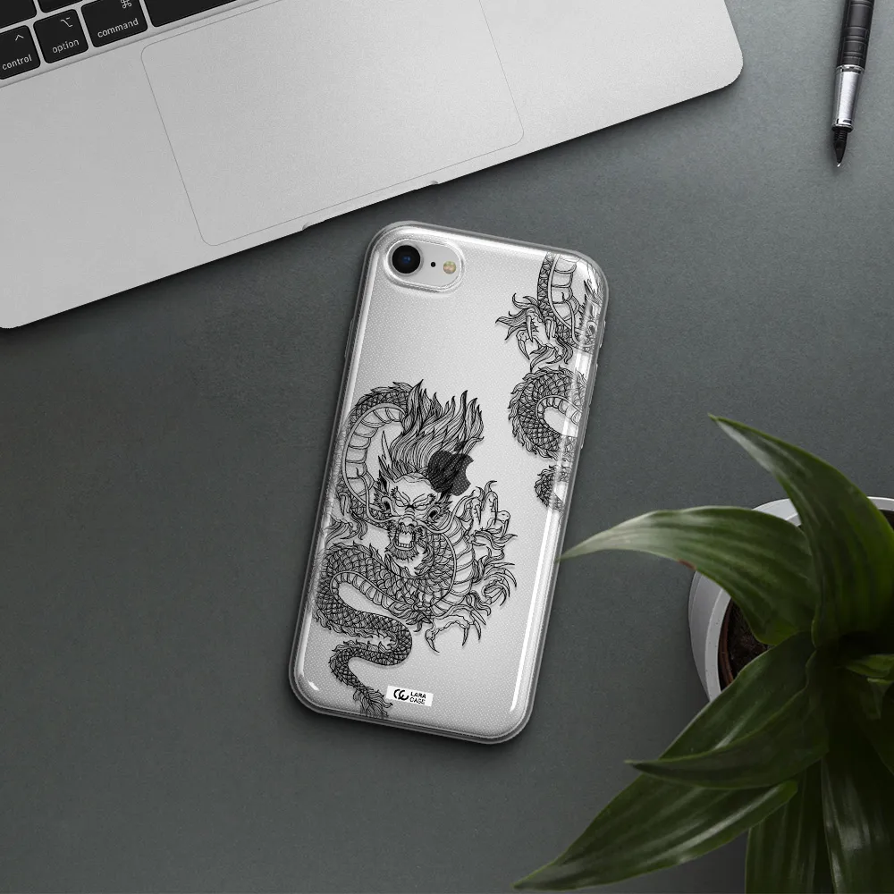 Dragon Line Art Apple Iphone Se 2020 Clear Tpu Case