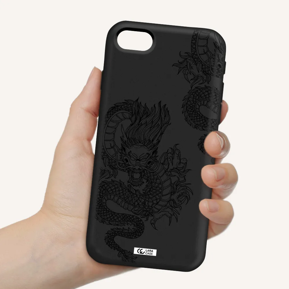 Dragon Line Art Apple iPhone se 2020 Silicone black Case