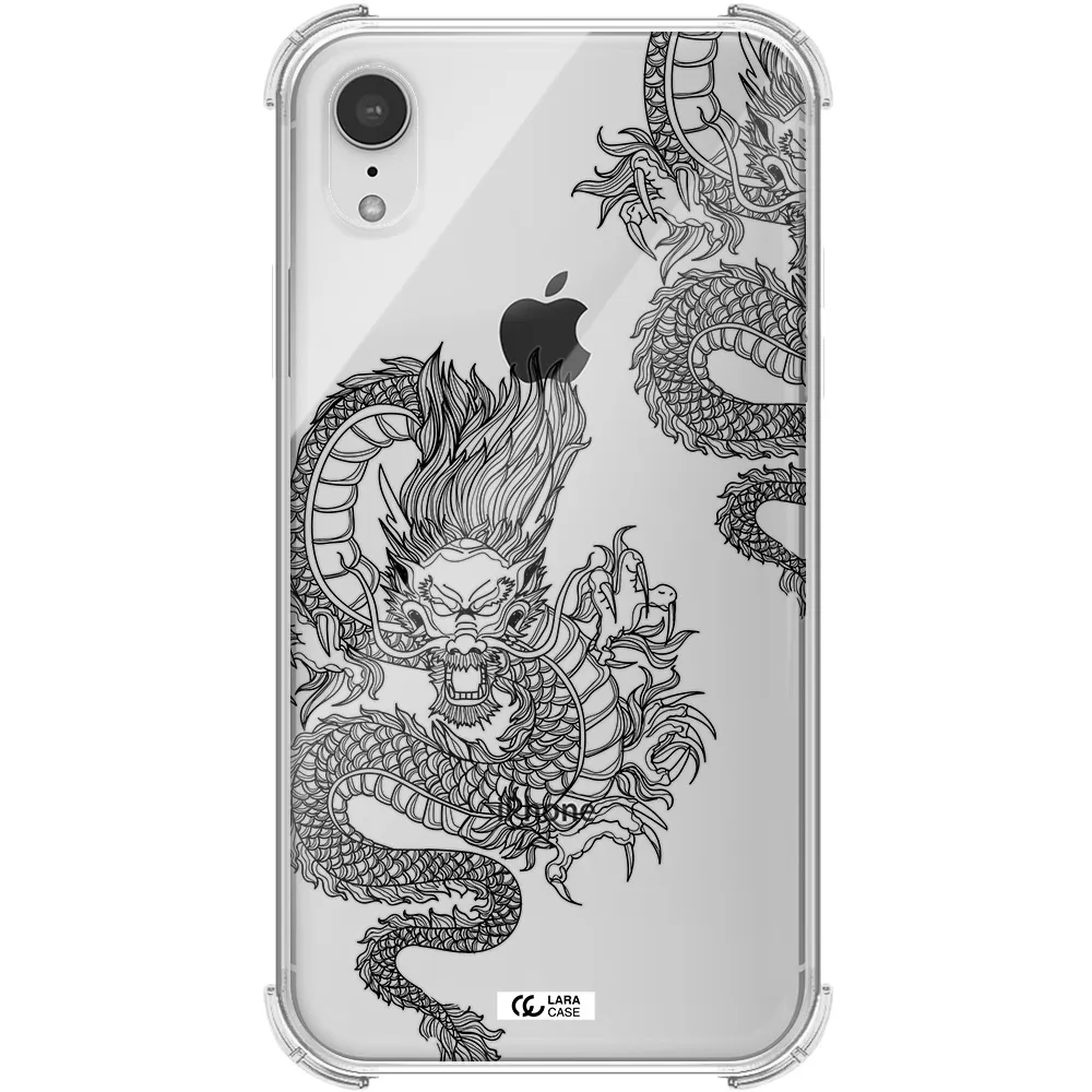 Dragon Line Art Apple iPhone XR Clear PC Case