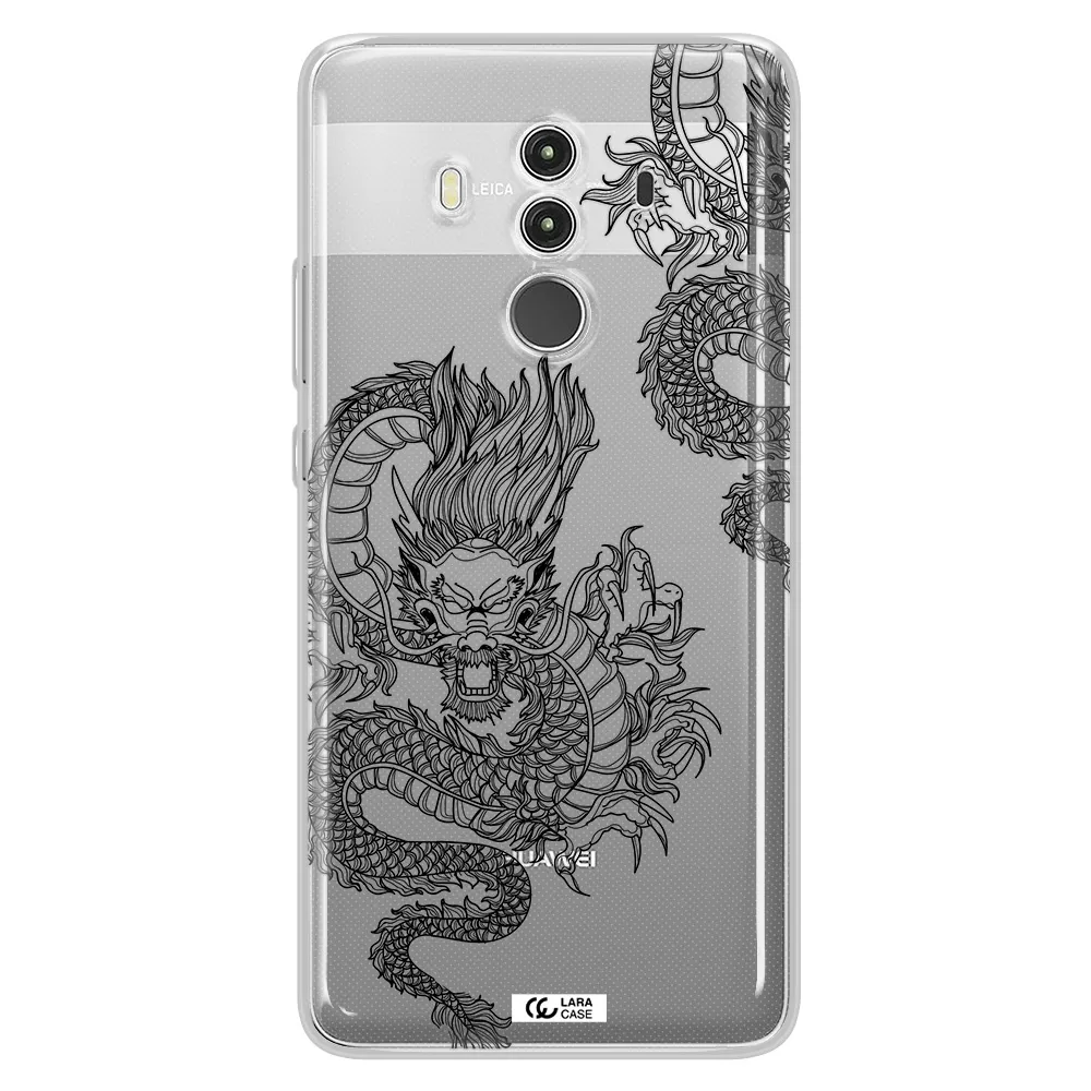Dragon Line Art Huawei Mate 10 Clear TPU Case
