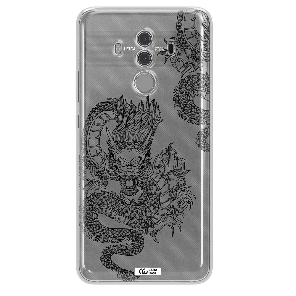 Dragon Line Art Huawei Mate 10 Pro Clear TPU Case