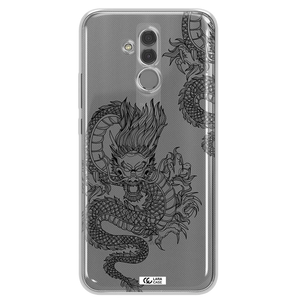 Dragon Line Art Huawei Mate 20 Lite Clear TPU Case