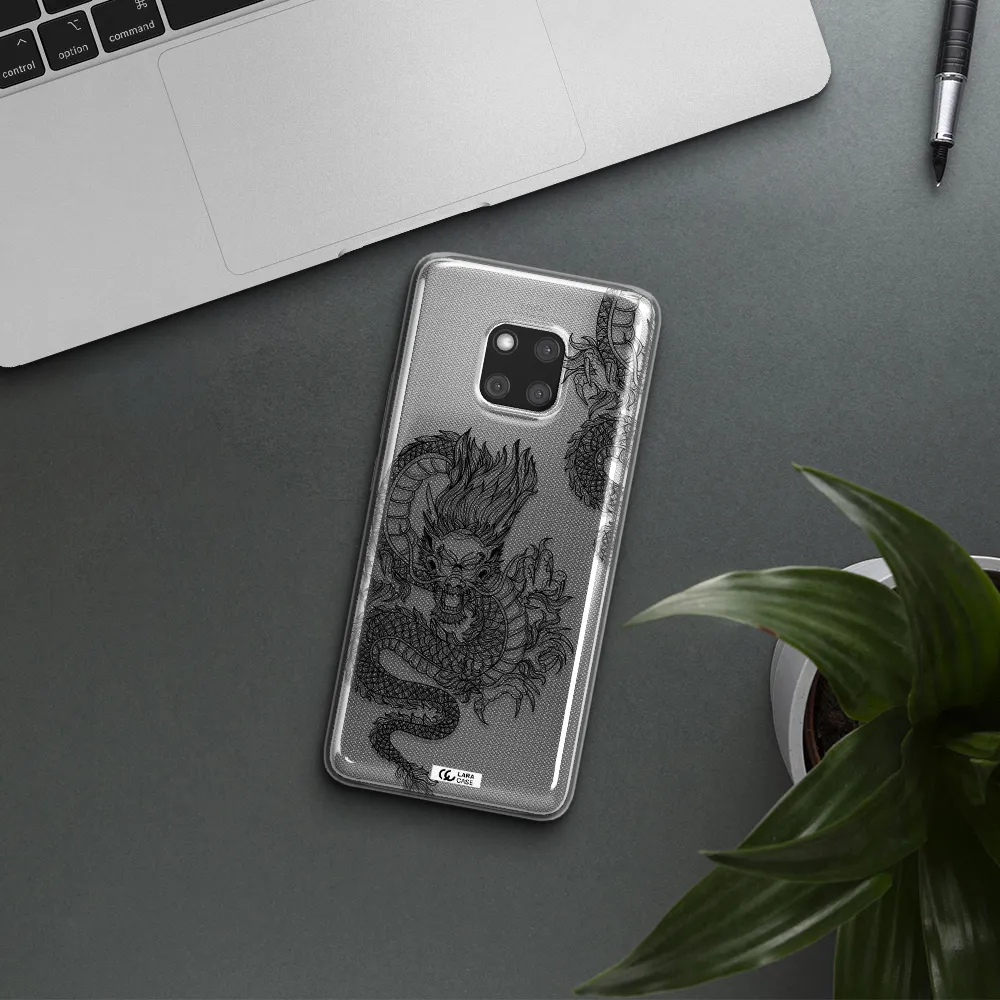 Dragon Line Art Huawei Mate 20 Pro Clear TPU Case