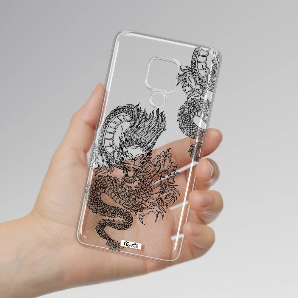 Dragon Line Art Huawei Mate 20X Clear TPU Case