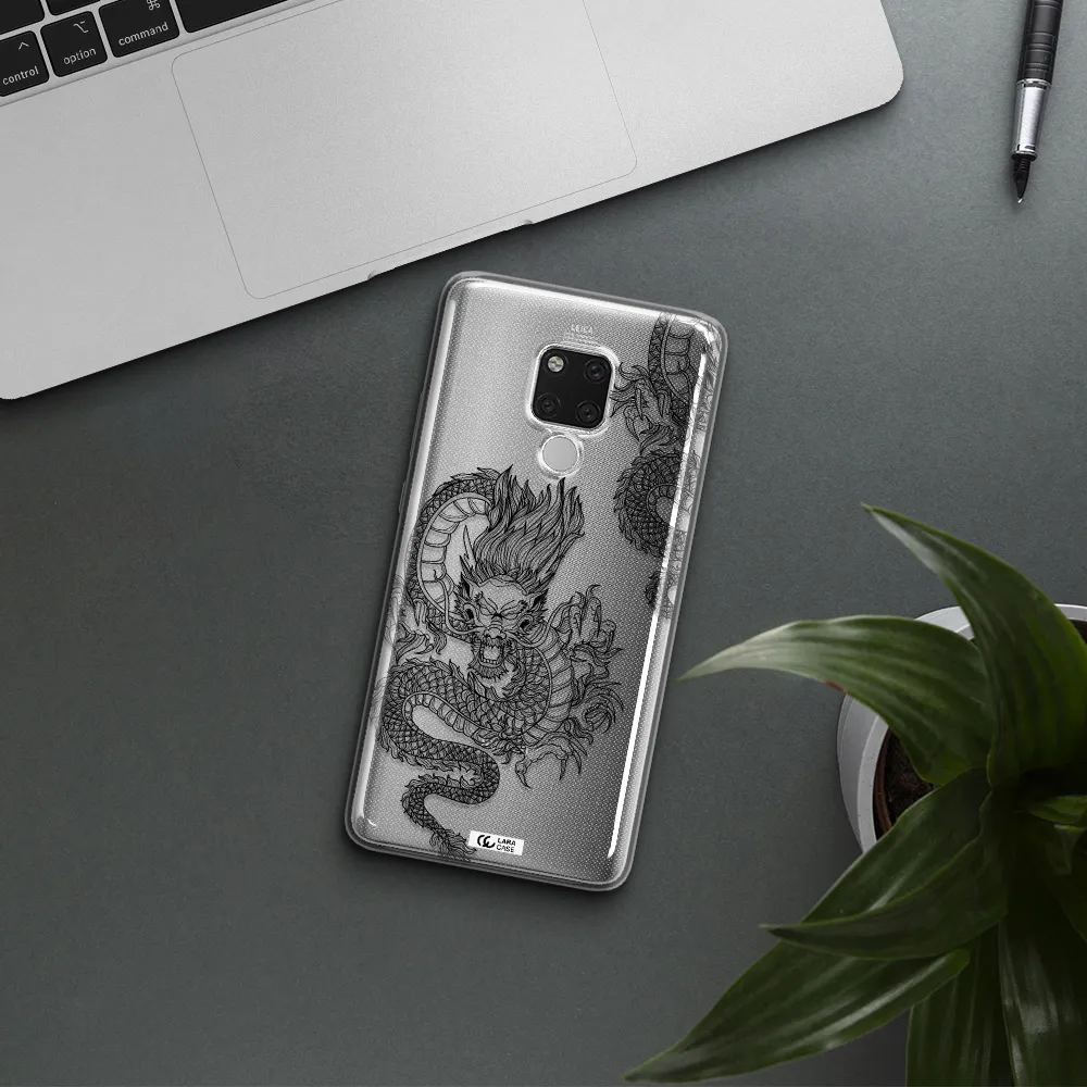 Dragon Line Art Huawei Mate 20X Clear TPU Case