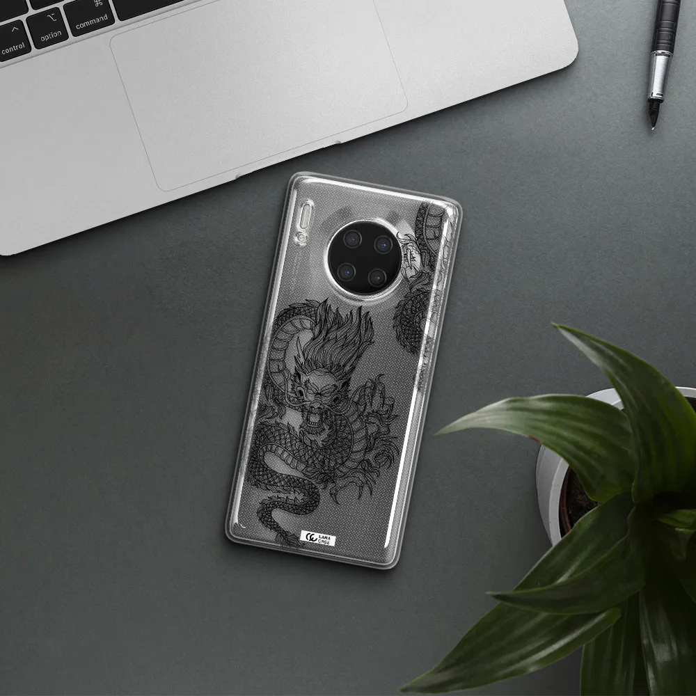 Dragon Line Art Huawei Mate 30 Pro Clear TPU Case