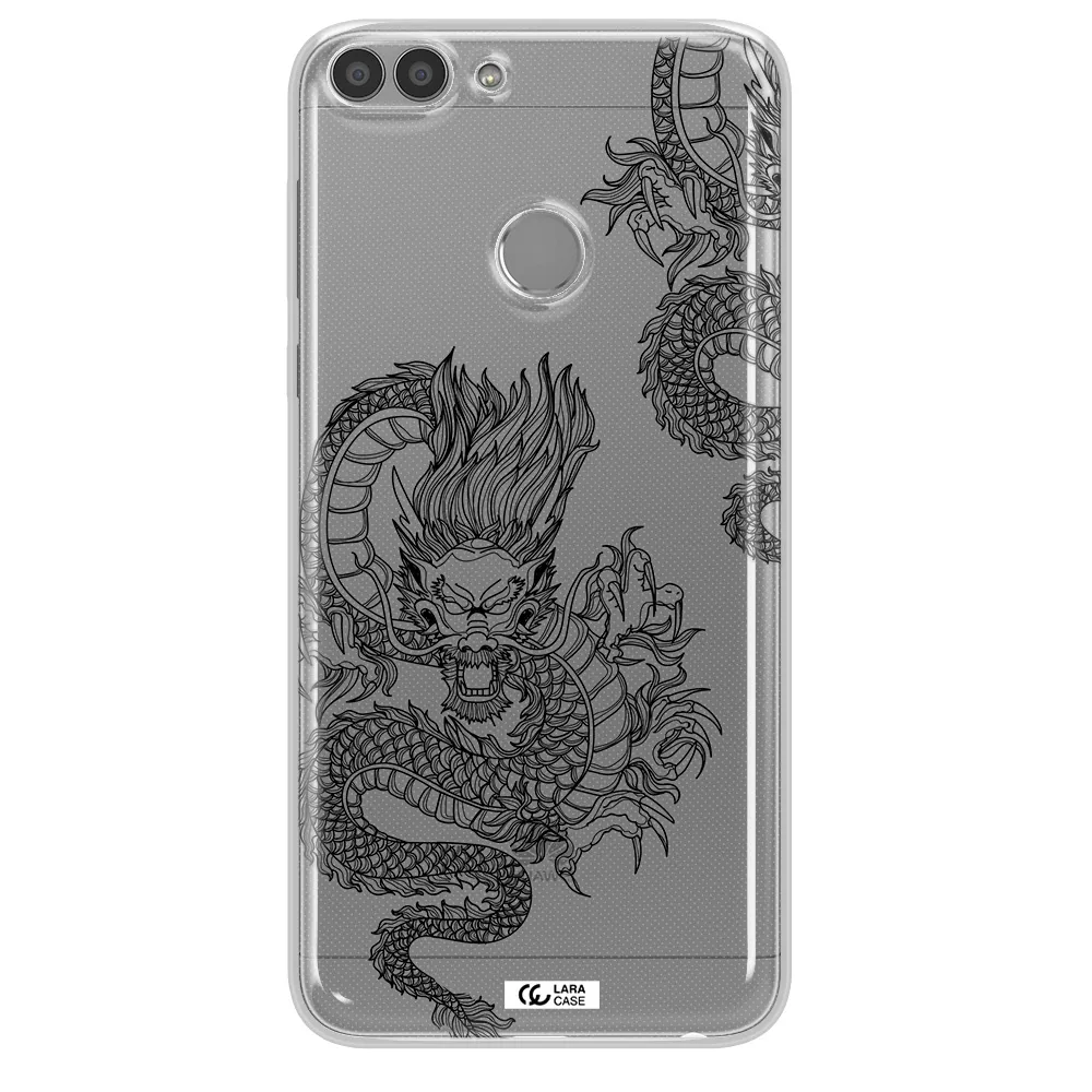 Dragon Line Art Huawei P Smart 2017 Clear TPU Case