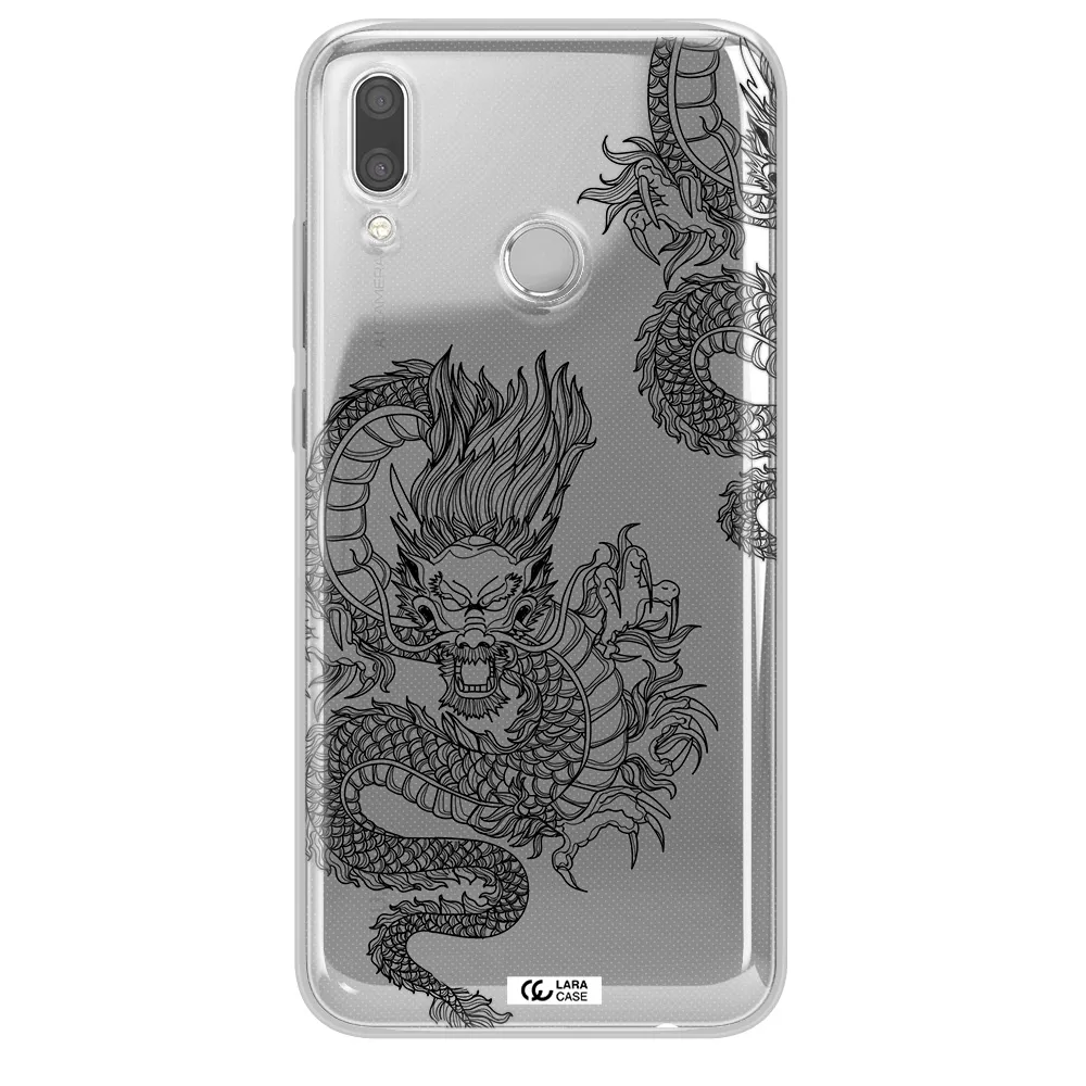 Dragon Line Art Huawei P Smart 2019 Clear TPU Case