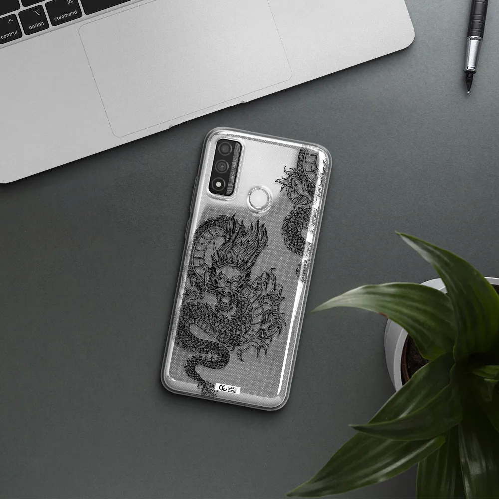 Dragon Line Art Huawei P Smart 2020 Clear TPU Case