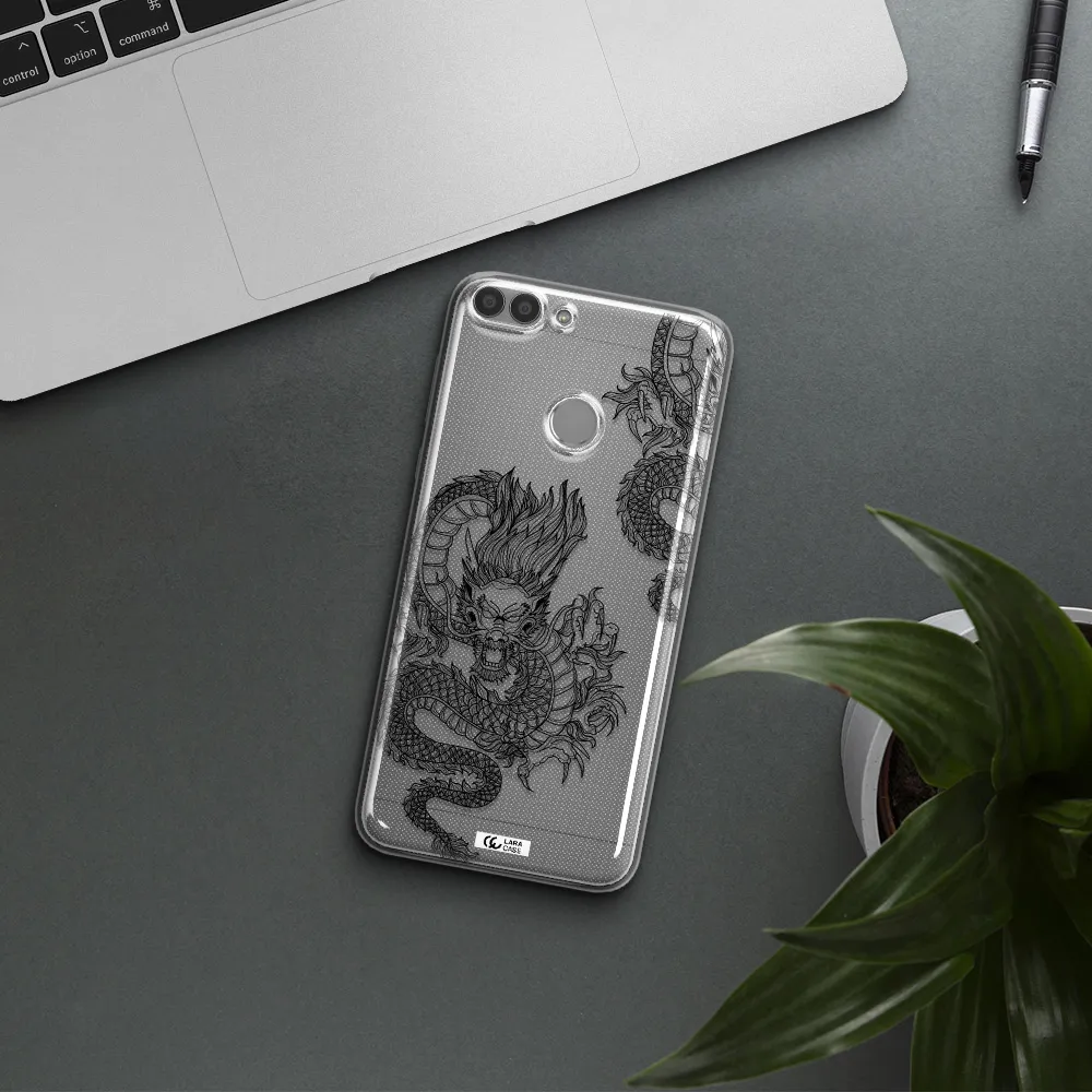 Dragon Line Art Huawei P Smart Clear TPU Case