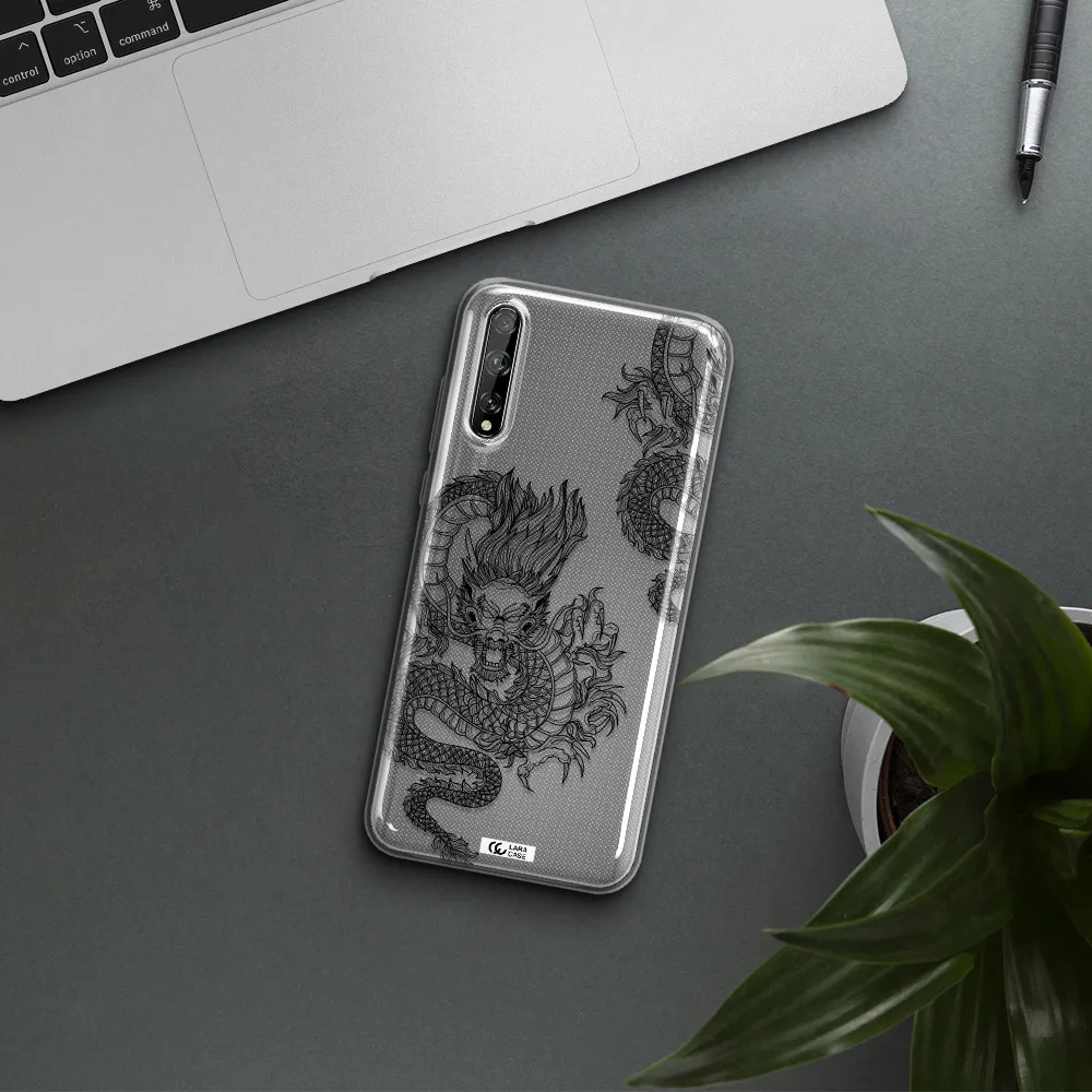 Dragon Line Art Huawei P Smart S Clear TPU Case
