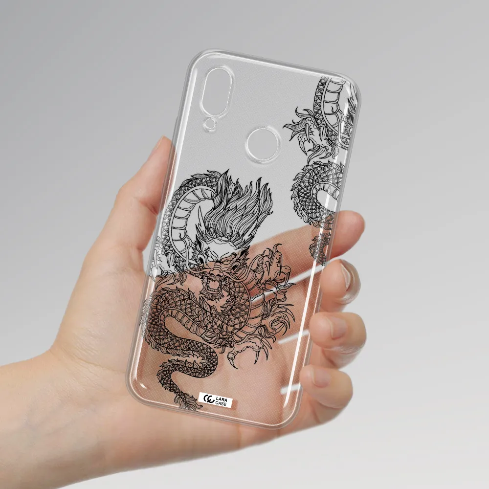 Dragon Line Art Huawei P20 Lite Clear TPU Case