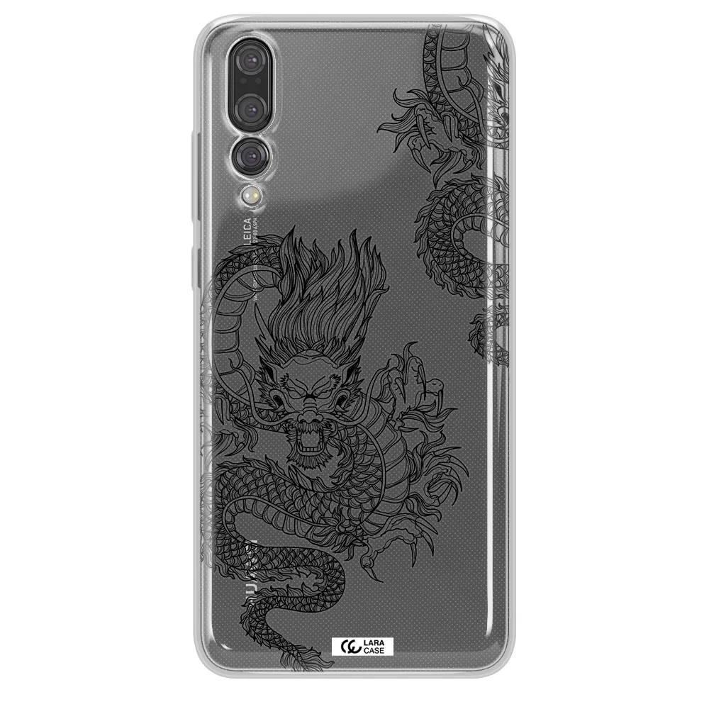 Dragon Line Art Huawei P20 Pro Clear TPU Case