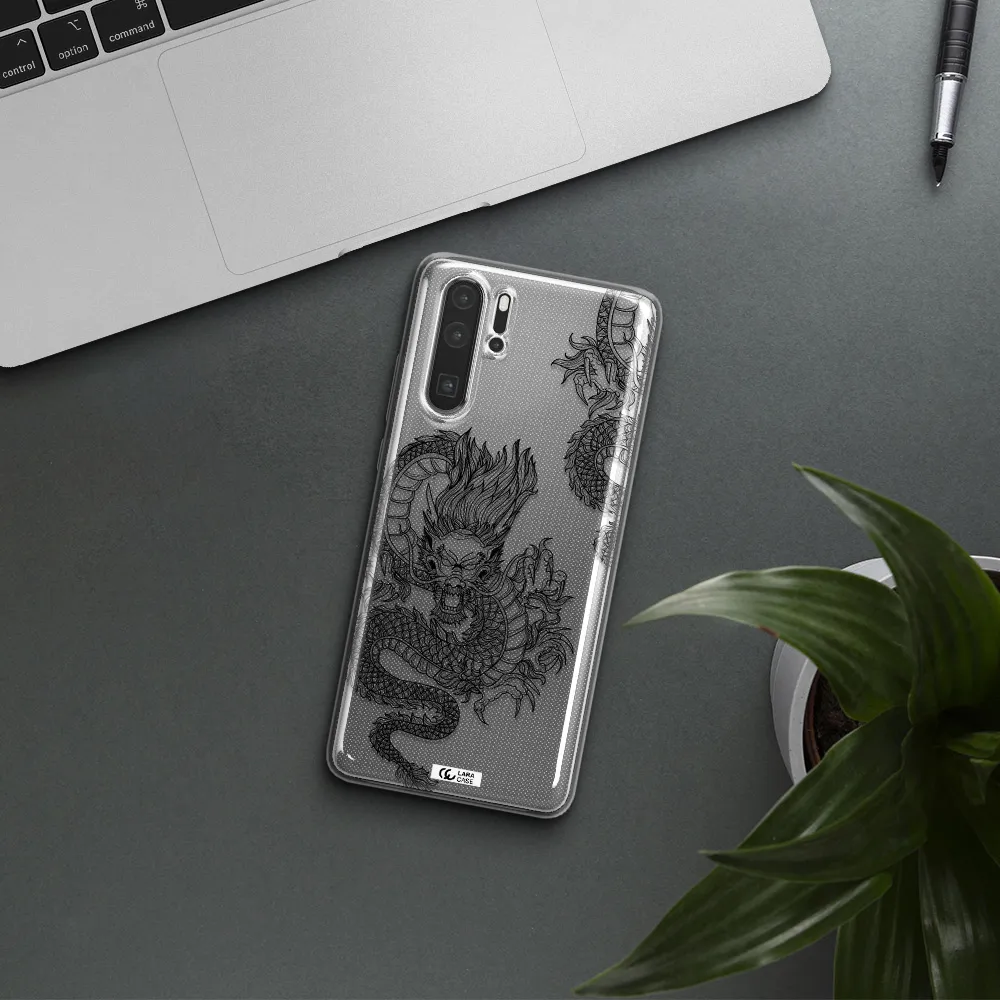 Dragon Line Art Huawei P30 Pro Clear TPU Case