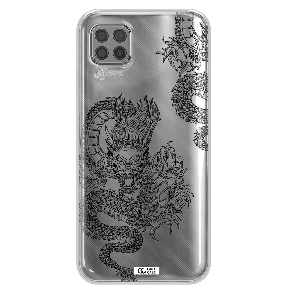 Dragon Line Art Huawei P40 Lite Clear TPU Case
