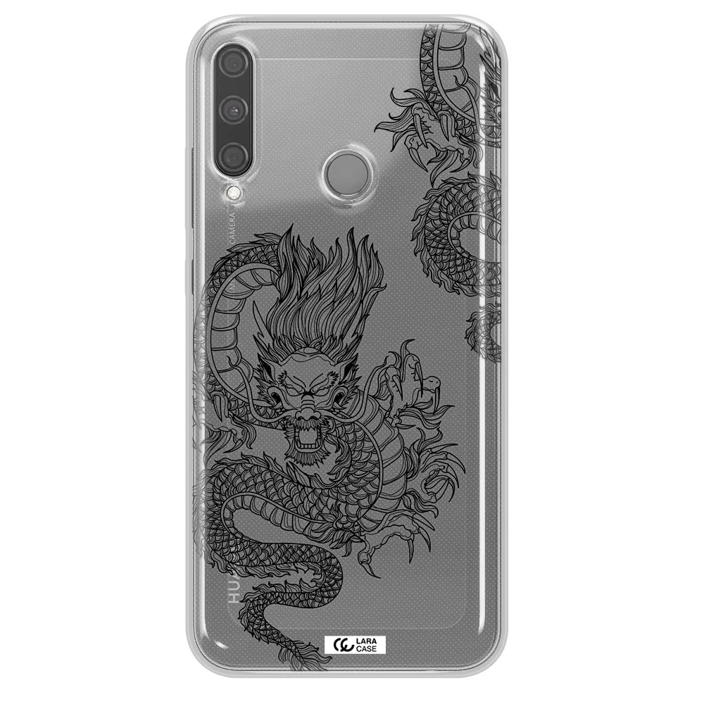 Dragon Line Art Huawei P40 Lite E Clear TPU Case