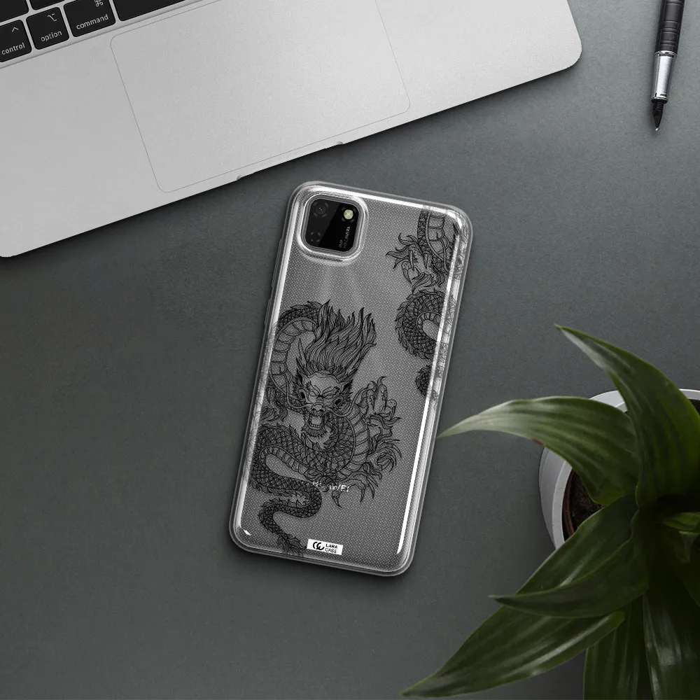 Dragon Line Art Huawei Y5P Clear TPU Case