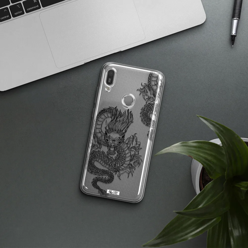 Dragon Line Art Huawei Y6 2019 Clear TPU Case