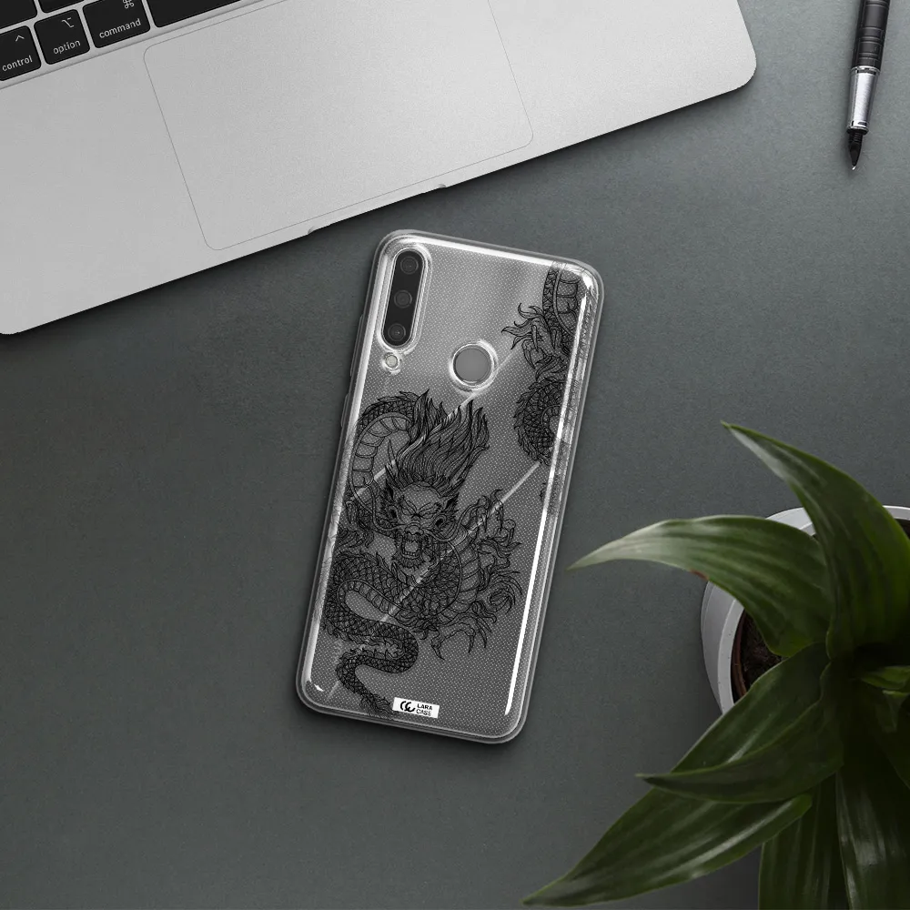 Dragon Line Art Huawei Y6P Clear TPU Case