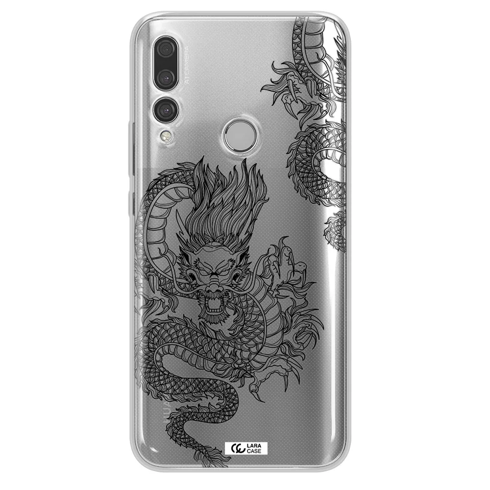 Dragon Line Art Huawei Y9 Prime 2019 Clear TPU Case