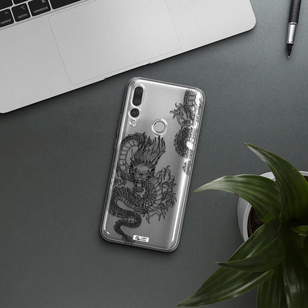 Dragon Line Art Huawei Y9 Prime 2019 Clear TPU Case