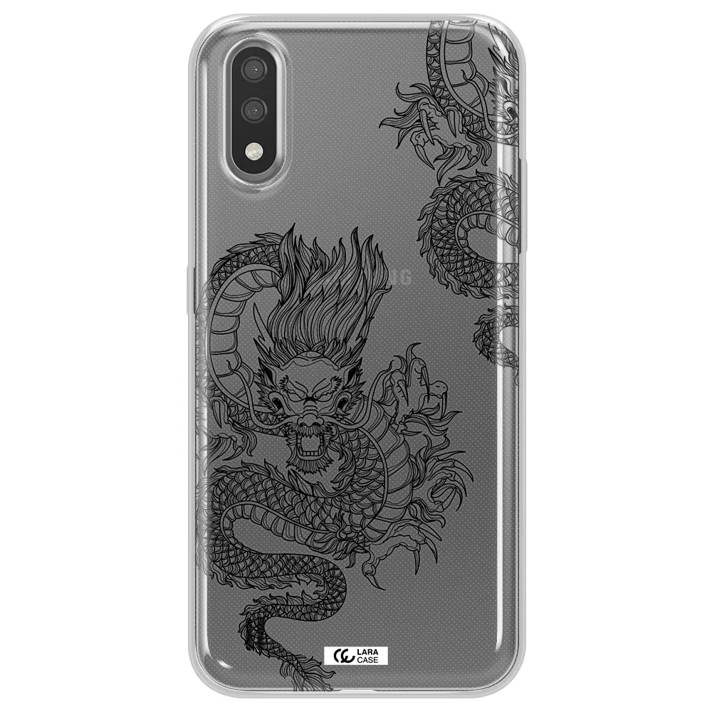 Dragon Line Art Samsung A01 Clear TPU Case