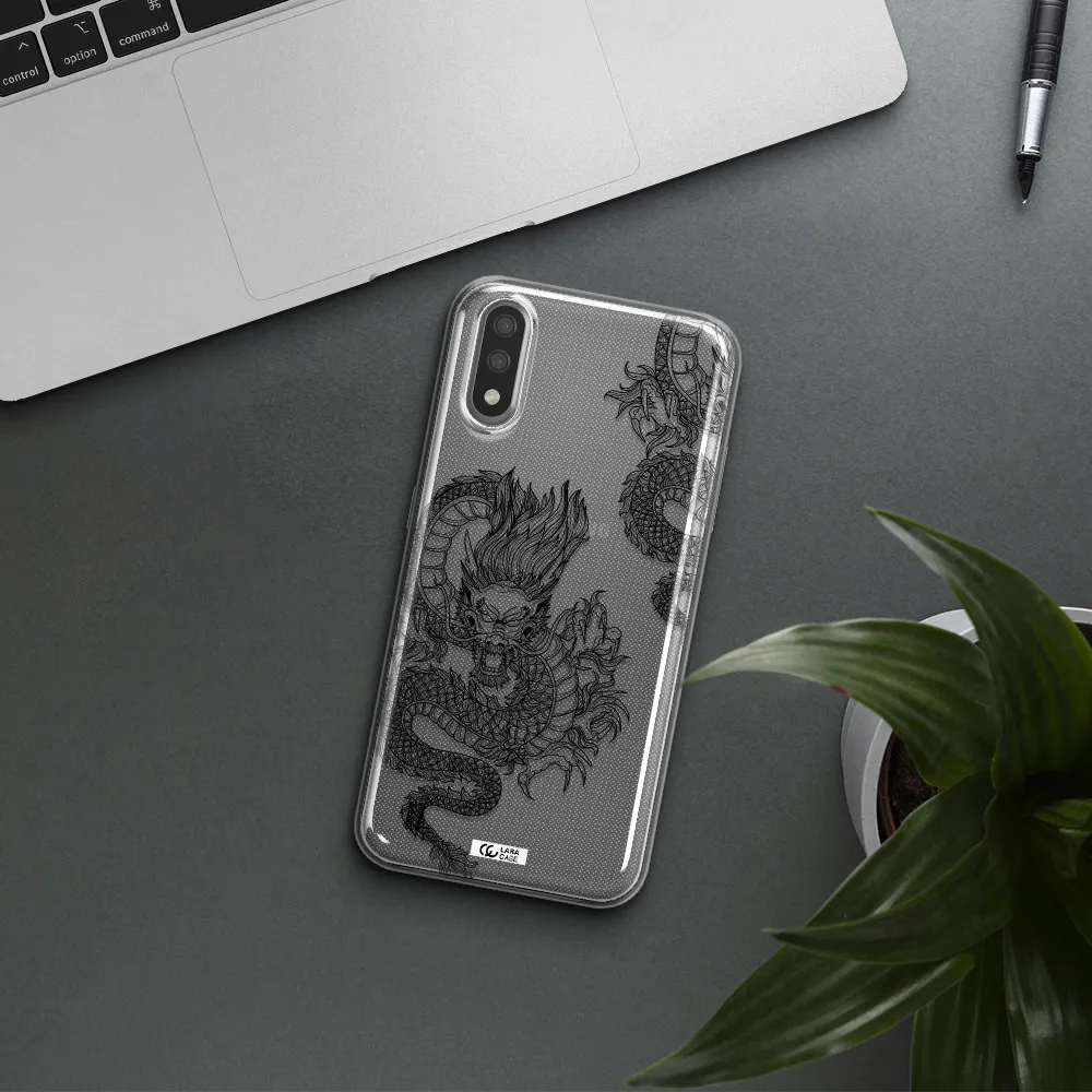Dragon Line Art Samsung A01 Clear TPU Case