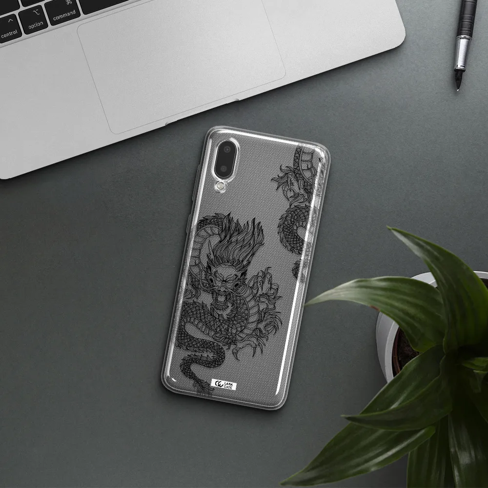 Dragon Line Art Samsung A02 Clear TPU Case