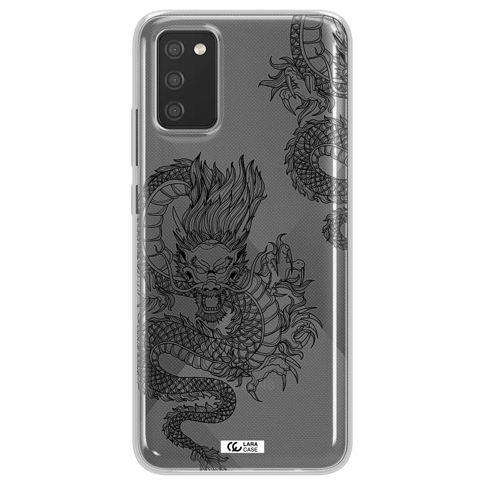 Dragon Line Art Samsung A02S Clear TPU Case