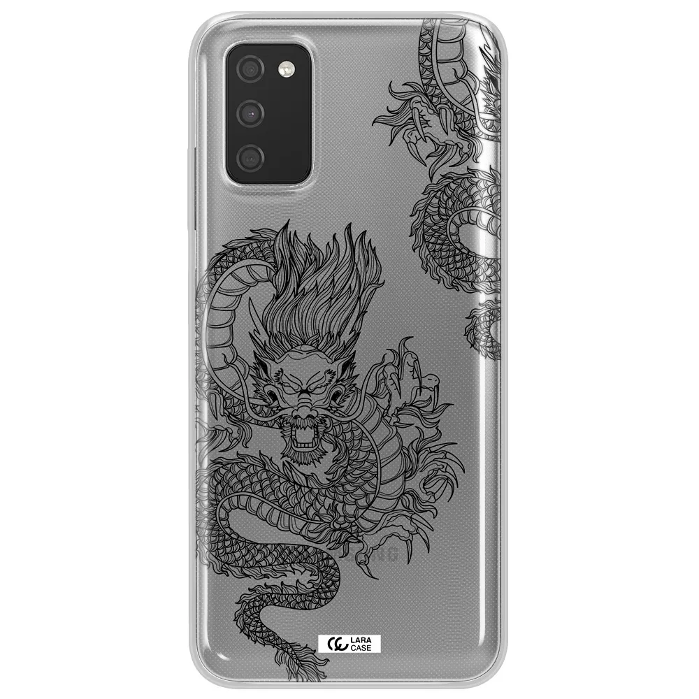 Dragon Line Art Samsung A03S Clear TPU Case
