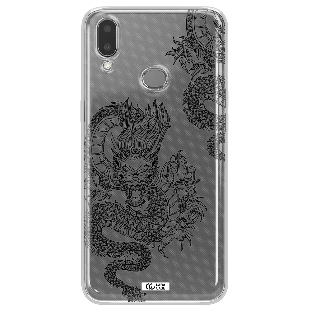 Dragon Line Art Samsung A10S Clear TPU Case