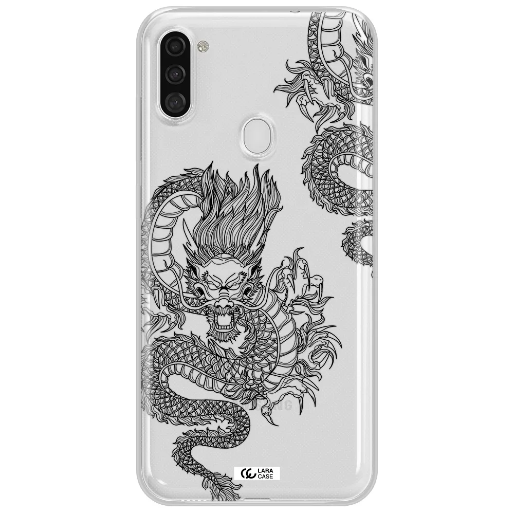 Dragon Line Art Samsung A11 Clear TPU Case