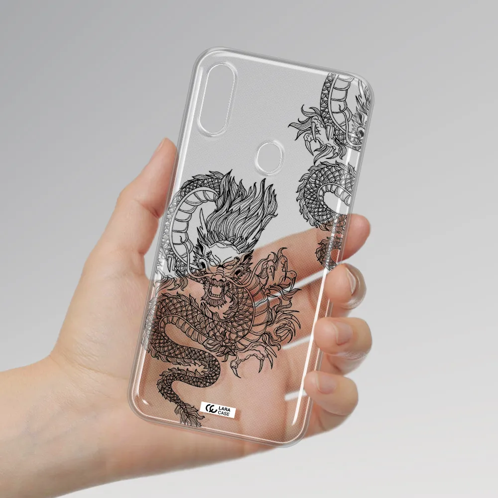Dragon Line Art Samsung A11 Clear TPU Case