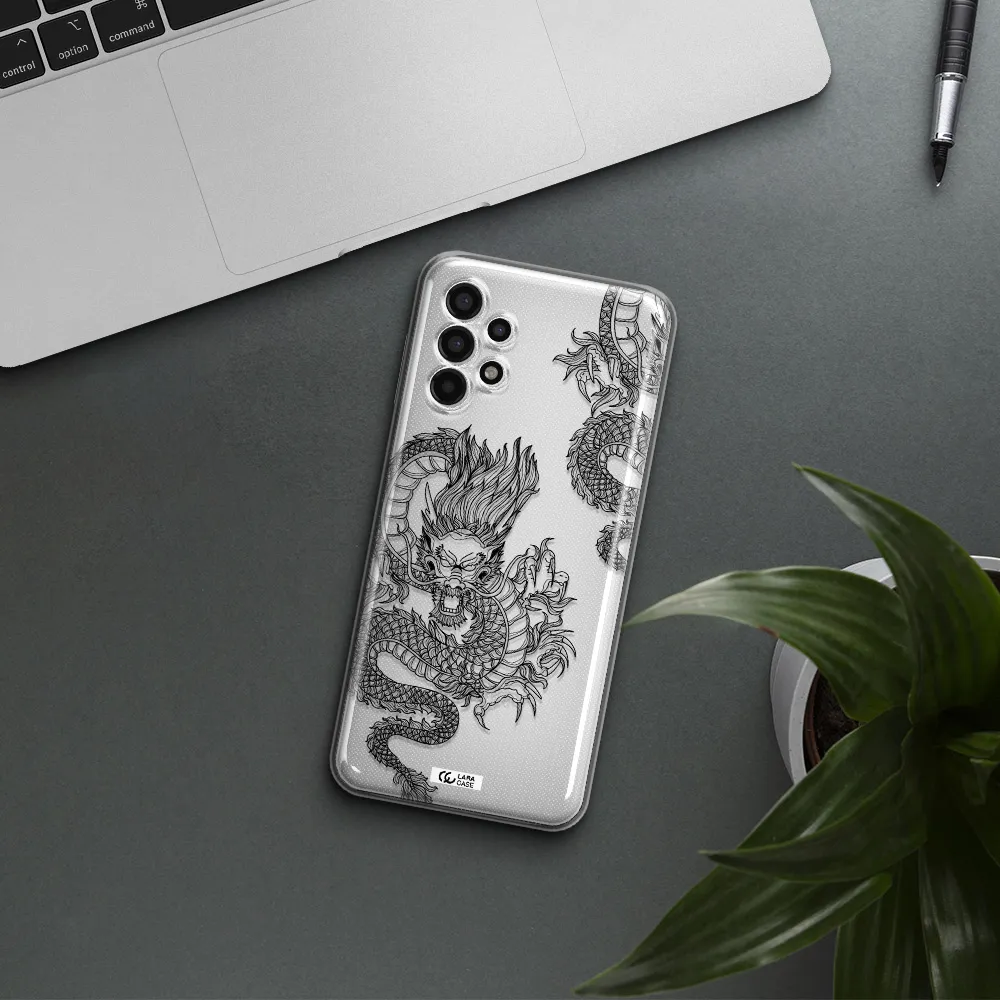 Dragon Line Art Samsung A13 4g Clear TPU Case
