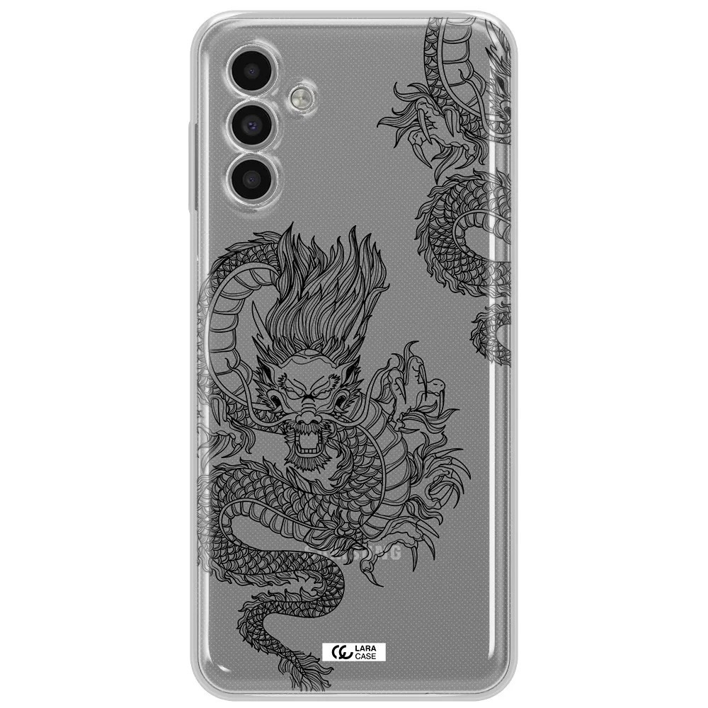 Dragon Line Art Samsung A13 5G Clear Tpu Case