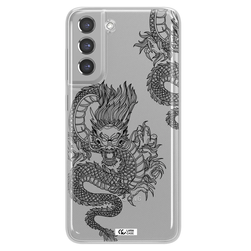 Dragon Line Art Samsung A21 Fe Clear TPU Case