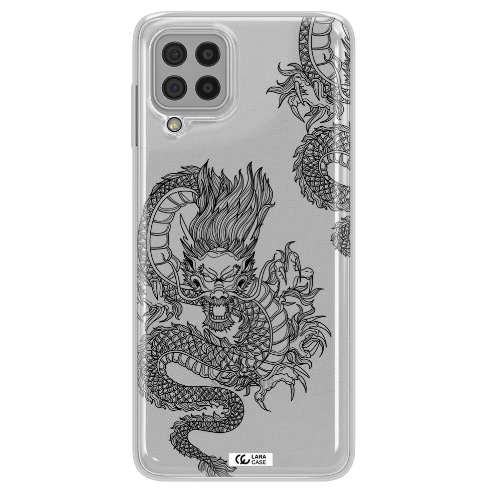 Dragon Line Art Samsung A22 4g Clear TPU Case