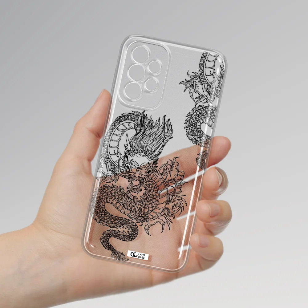 Dragon Line Art Samsung A23 5G Clear Tpu Case