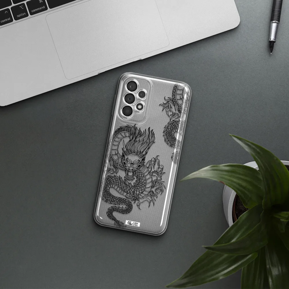 Dragon Line Art Samsung A23 5G Clear Tpu Case