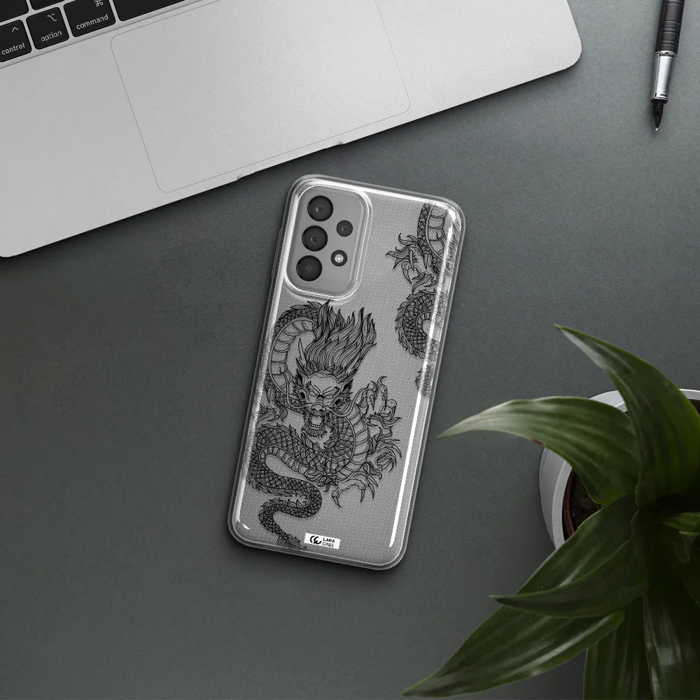 Dragon Line Art Samsung A23 Clear TPU Case