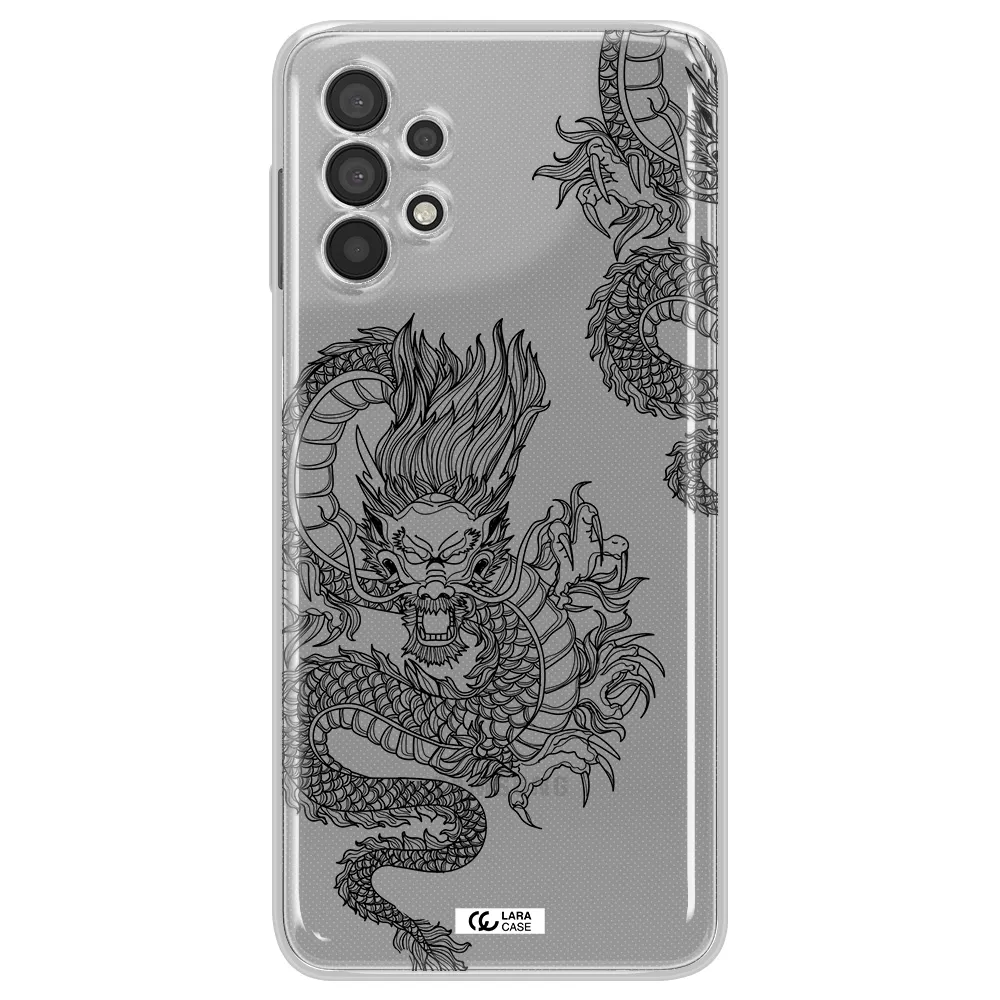 Dragon Line Art Samsung A32 4G Clear Tpu Case
