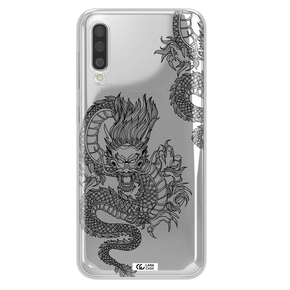 Dragon Line Art Samsung A50S Clear Tpu Case