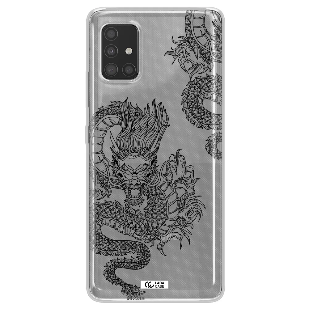Dragon Line Art Samsung A51 Clear TPU Case